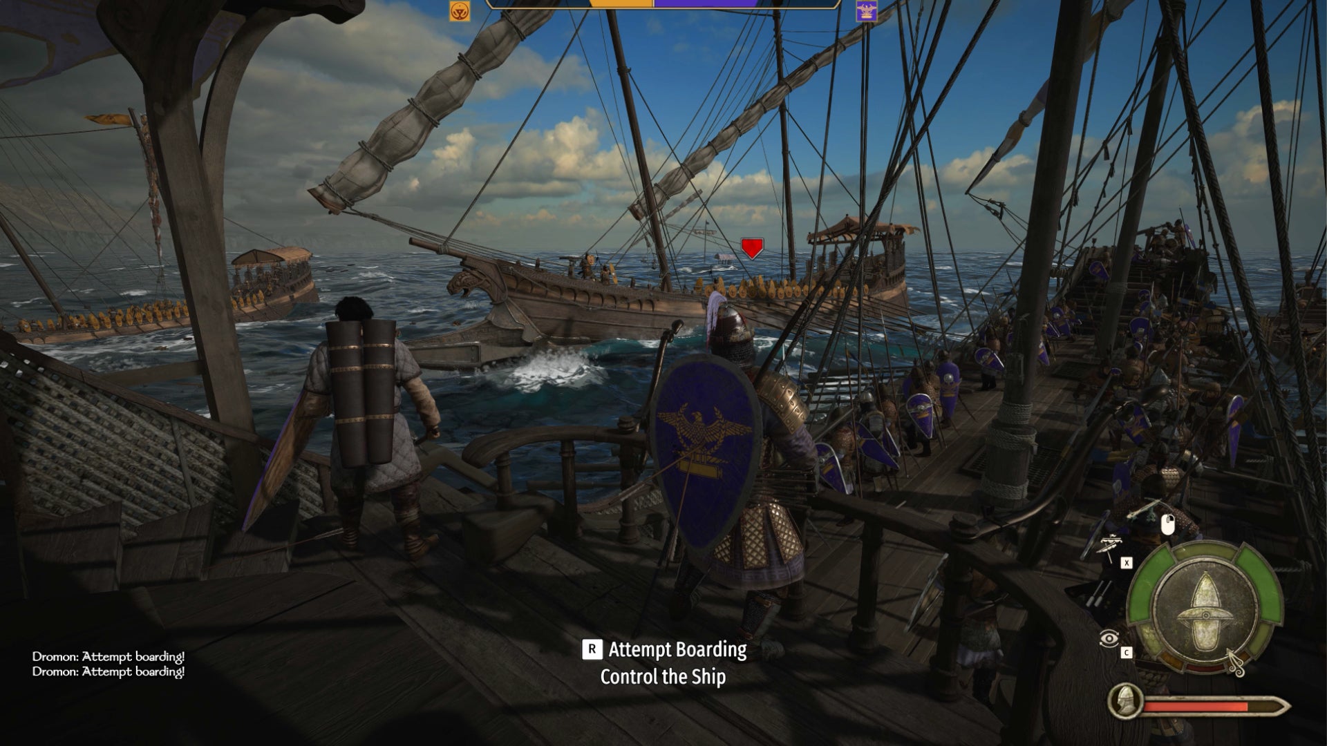 A naval battle between the Calradian Empire and Aserai in Mount and Blade II: Bannerlord. - 3