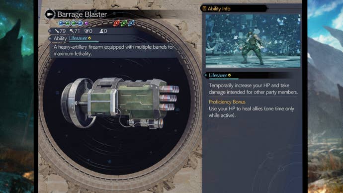 The Barrage Blaster in Final Fantasy 7 Rebirth.