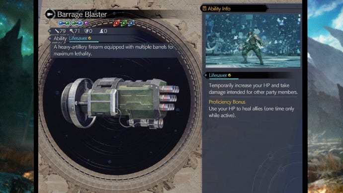 El Barrage Blaster en Final Fantasy 7 Rebirth.