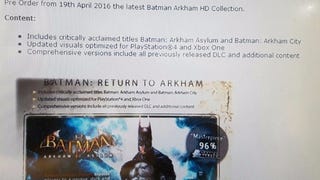 Batman Arkham HD Collection revealed via leak