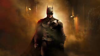 Batman emerges from the steamy streets of Gotham in the key art for Batman Arkham Shadow.