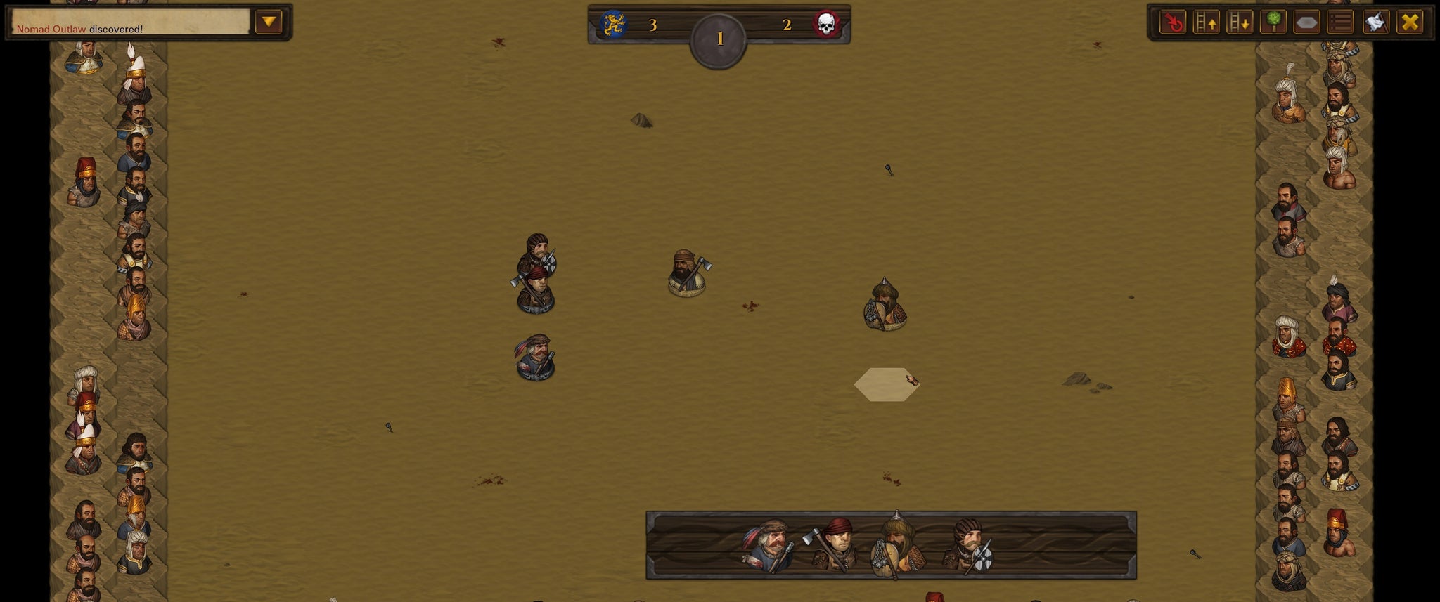 A better view of the arena in Battle Brothers. - 4