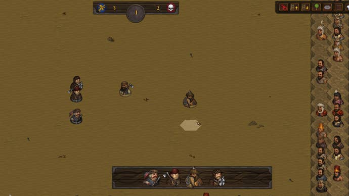 A tense arena standoff successful Battle Brothers.