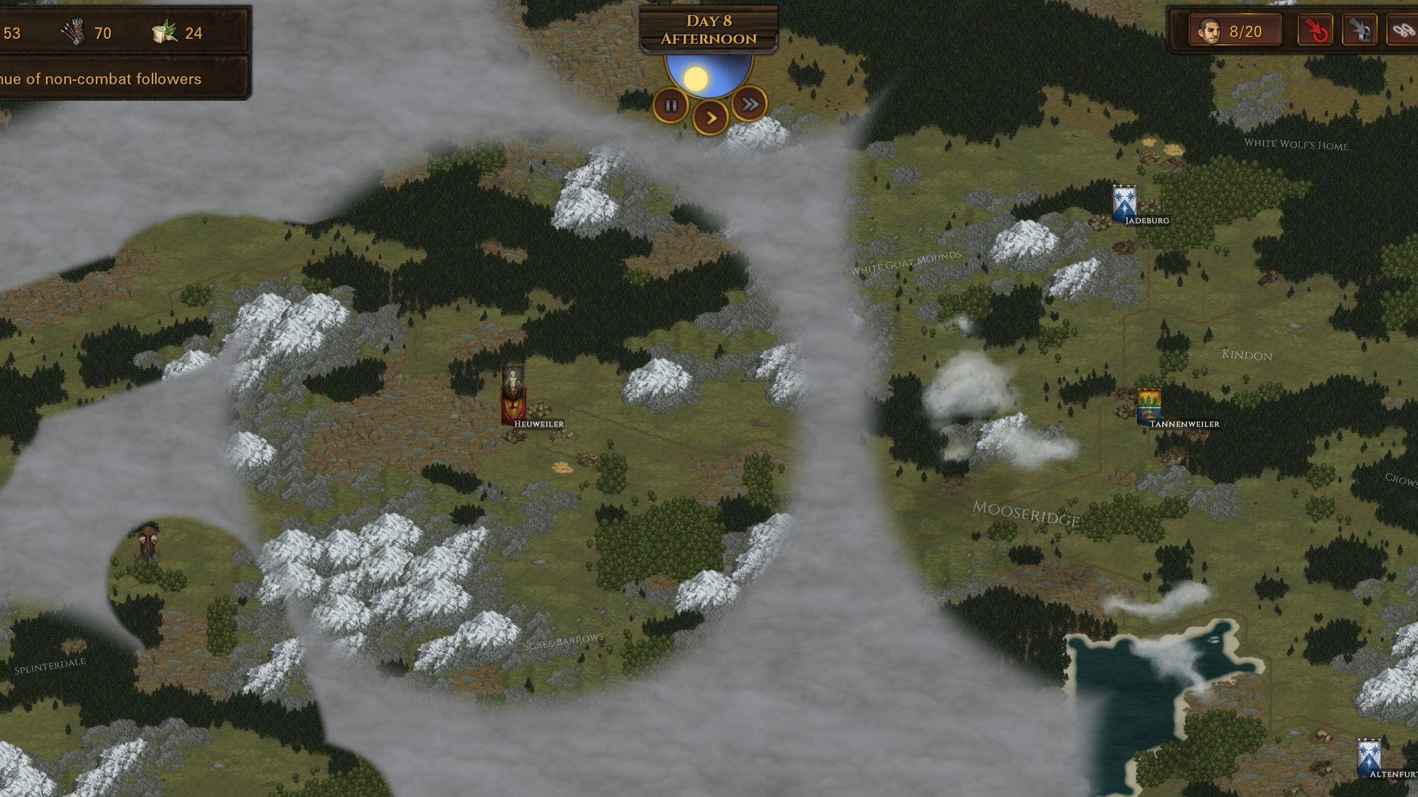 The world map in Battle Brothers. - 1