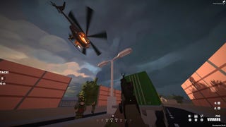 A helicopter flying overhead in Battlebit