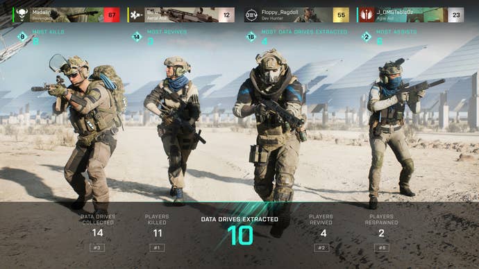 A screenshot from Battlefield 2042 which shows the in-game lobby from Hazard Zone.