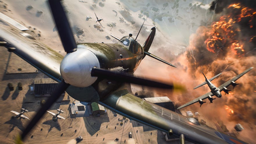 Planes fly over the desert in Battlefield 2042’s El Alamein map