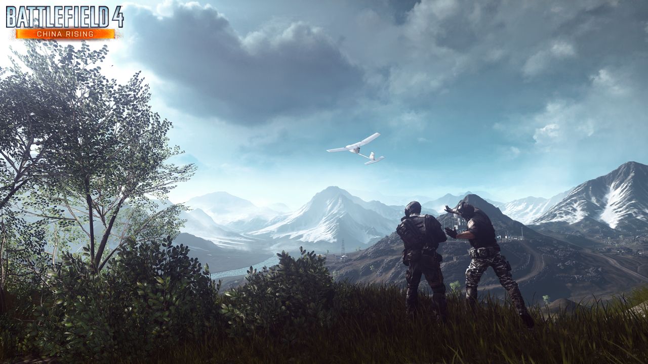 Two soldiers look out over the mountains in China in the China Rising DLC pacakge from Battlefield 4. - 3