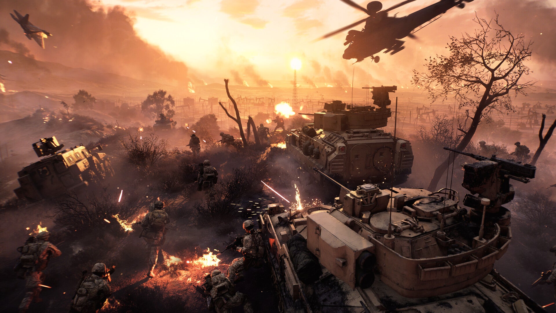 Soldiers and tanks battle in Battlefield 6. - 1