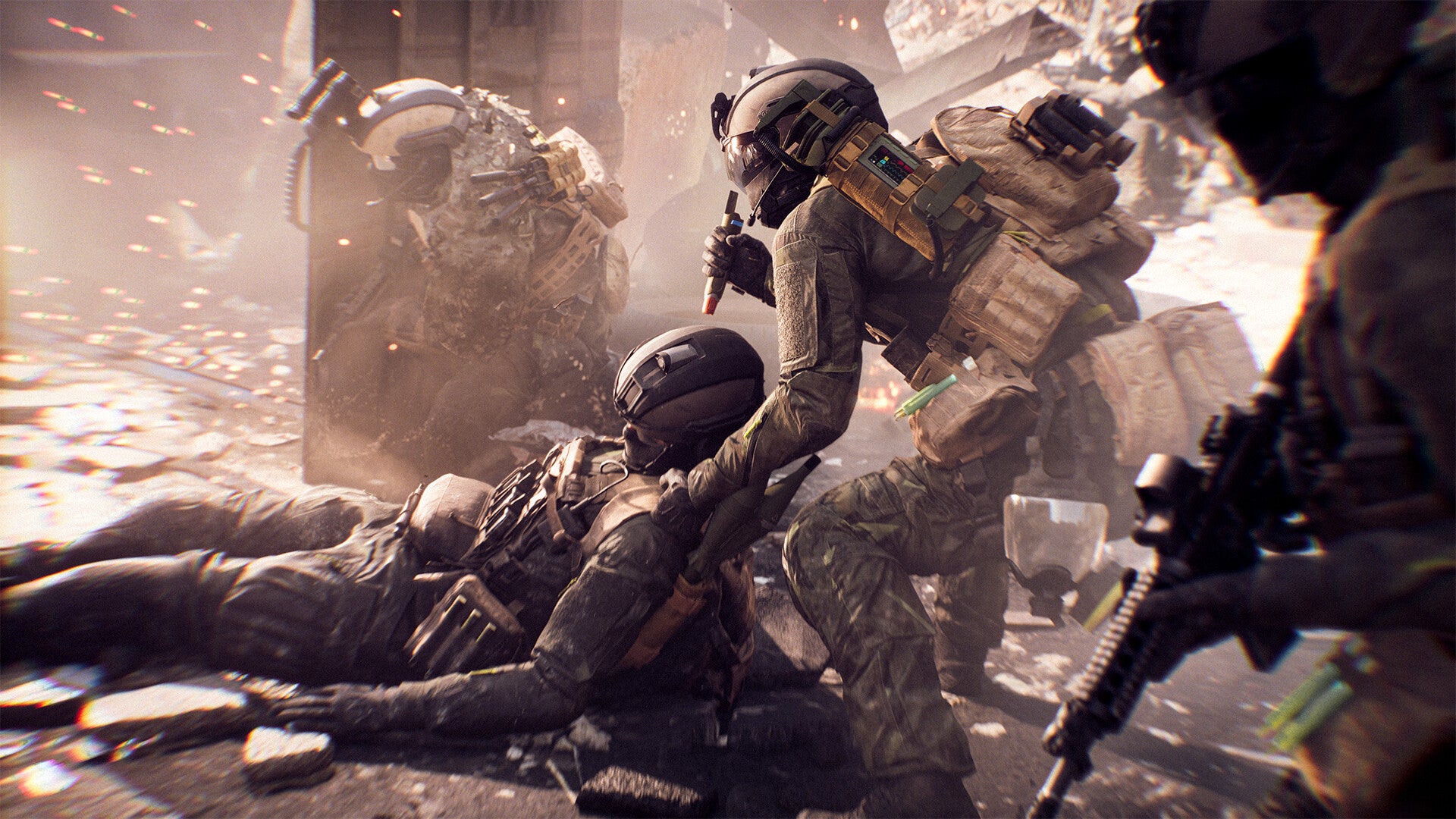 A worker being revived successful Battlefield 6.