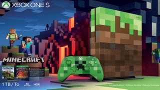 Behold the Minecraft grass block-themed Xbox One S