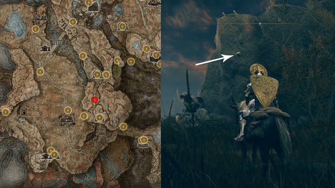 The location of the Herbalist’s Bell Bearing in Elden Ring Shadow Of The Erdtree.