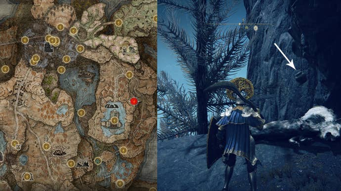 The location of the Greasemonger’s Bell Bearing in Elden Ring Shadow Of The Erdtree.
