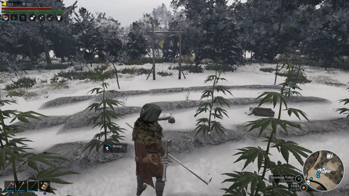 Doing a spot of winter farming in Bellwright.