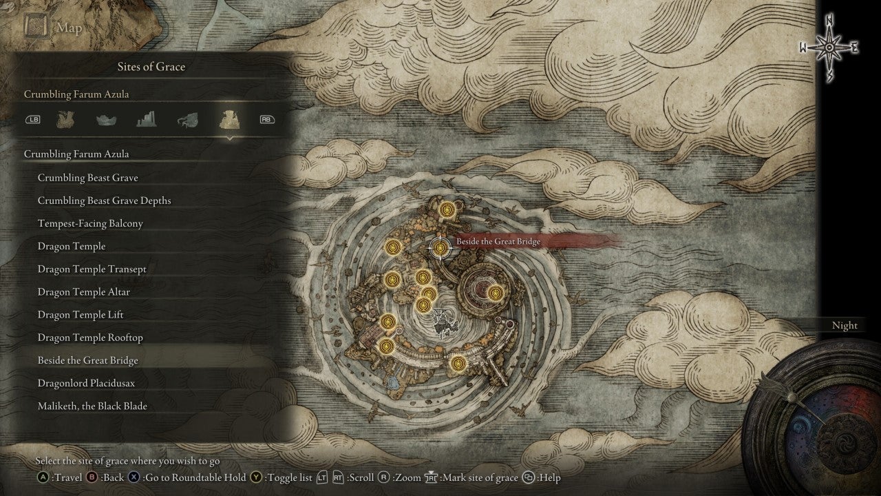 Beside the Great Bridge Grace in Elden Ring