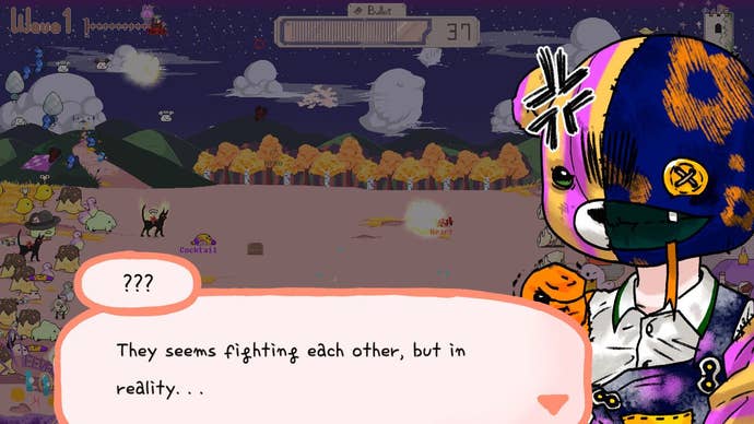 A strange character in Alice! defends a castle.