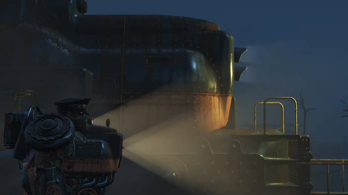 The train power armour in Fallout 4.