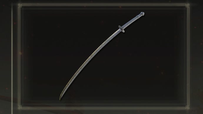 A close-up of the Moonveil katana weapon icon in the inventory of Elden Ring.