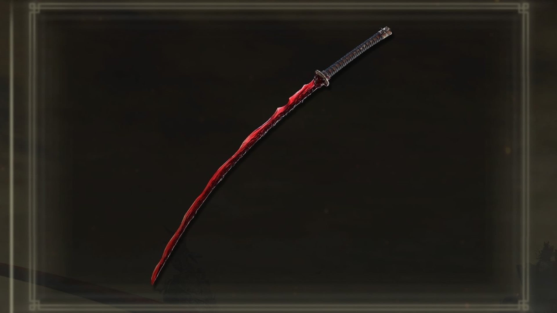 A close-up of the Rivers of Blood katana weapon icon in the inventory of Elden Ring. - 4