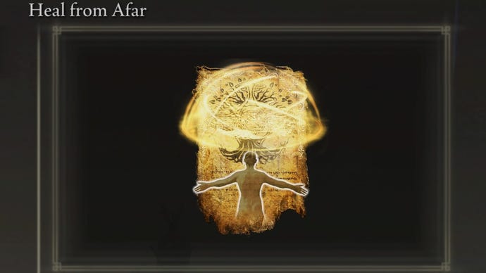 A close-up of the Heal from Afar spell icon in the inventory of Elden Ring: Shadow of the Erdtree.
