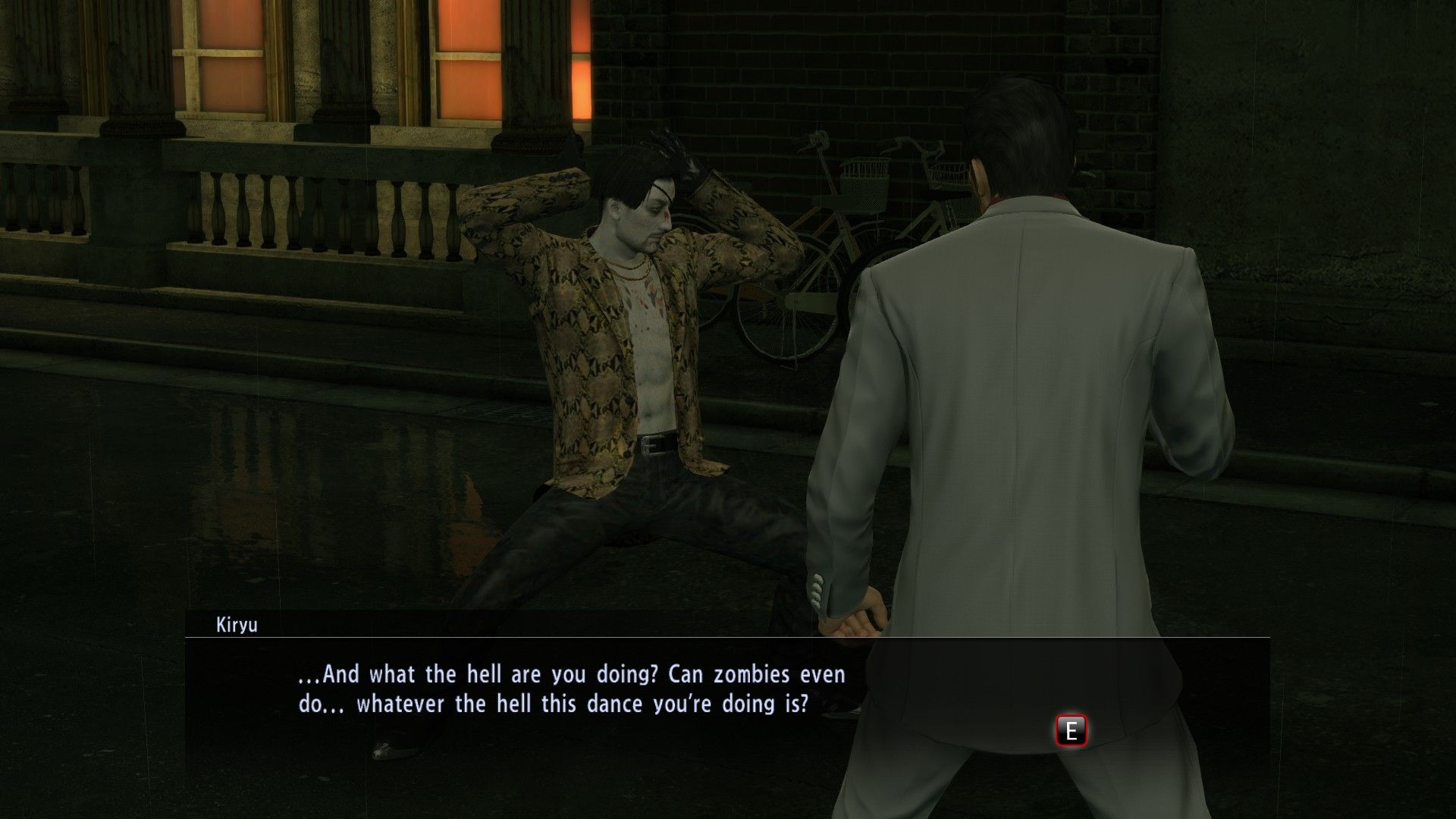 A picture of a zombie Majima dancing in Yakuza Kiwami - 5