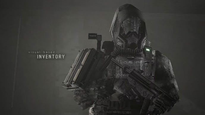 A sci-fi worker is kitted retired with a hood and goggles and a batch of armour.