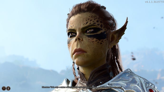 A close-up of Githyanki warrior Lae'zel from Baldur's Gate 3