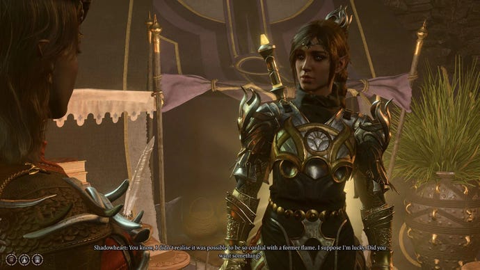 Shadowheart being mean to the player character after breaking up with them.