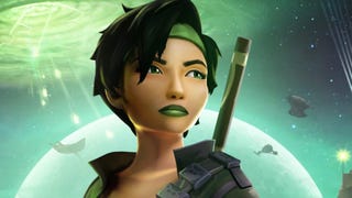 A promotional image for the Beyond Good & Evil 20th Anniversary Edition remaster showing main character Jade.