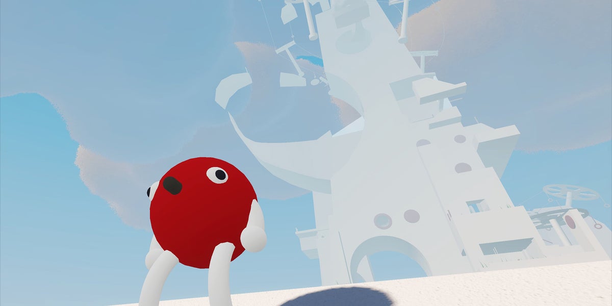 Sometimes the thing you need is a wonderfully ethereal physics platformer jam game where you are a little round guy with very stretchy arms called Big Stretch