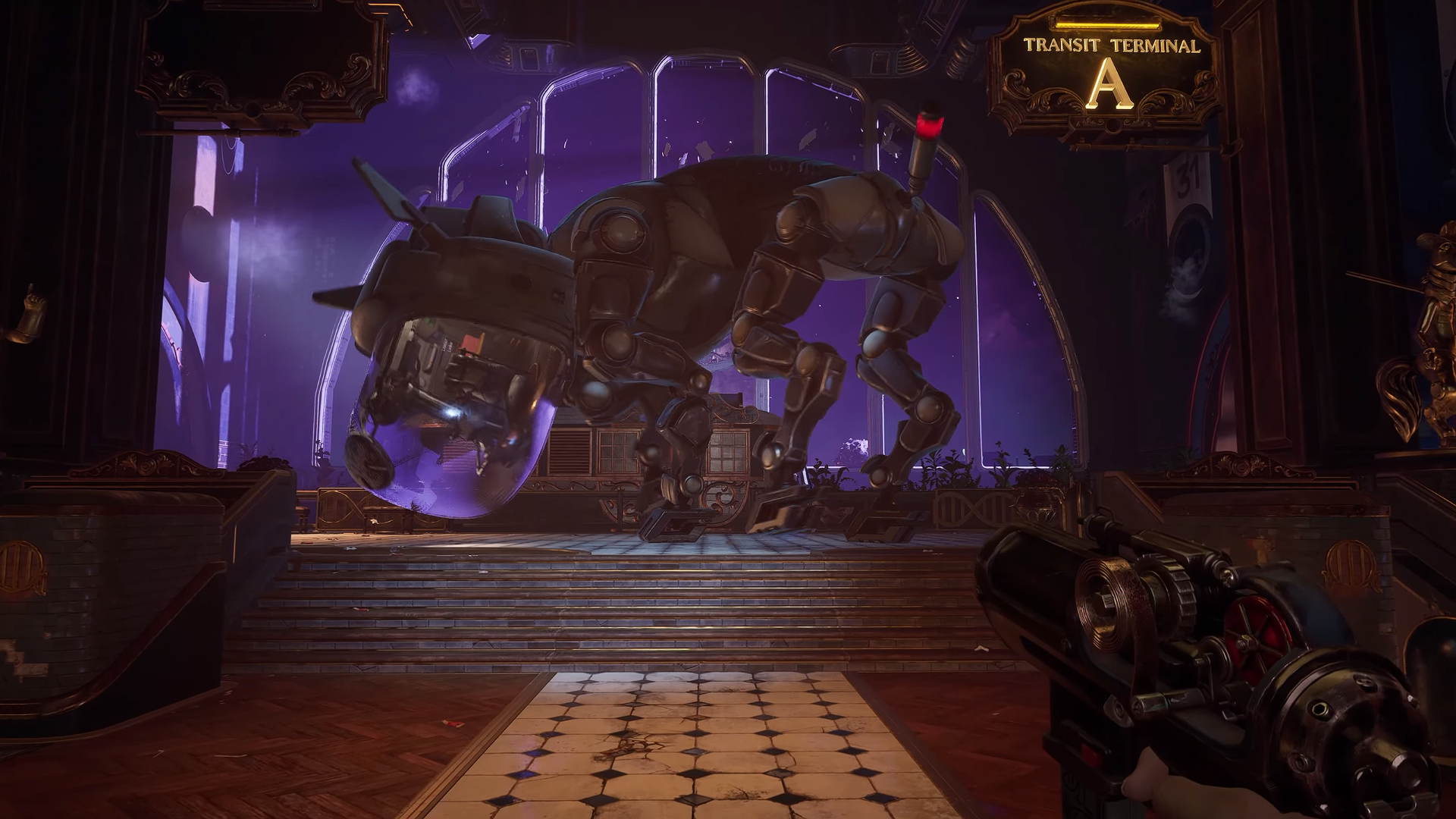 A large robotic dog used for fast travel from the game Judas