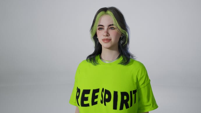 Un personaje en Inzoi que se parece mucho a Billie Eilish.