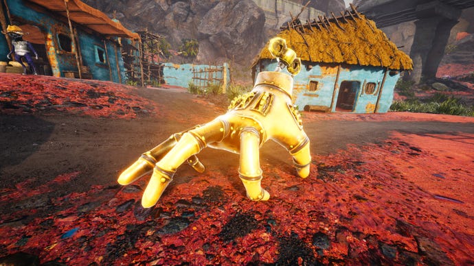 A Biomutant screenshot of the Mekafingro mount.