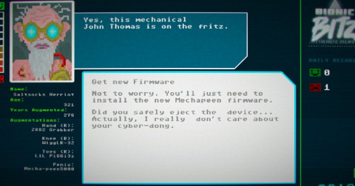 Work A Cybernetic Implant Support Line In Bionic Bliss | Rock Paper Shotgun