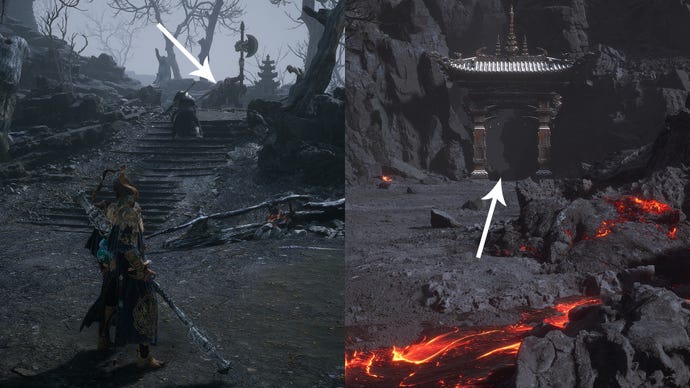 Pale-Axe Stalwart and the Bishui Cave in Black Myth Wukong.