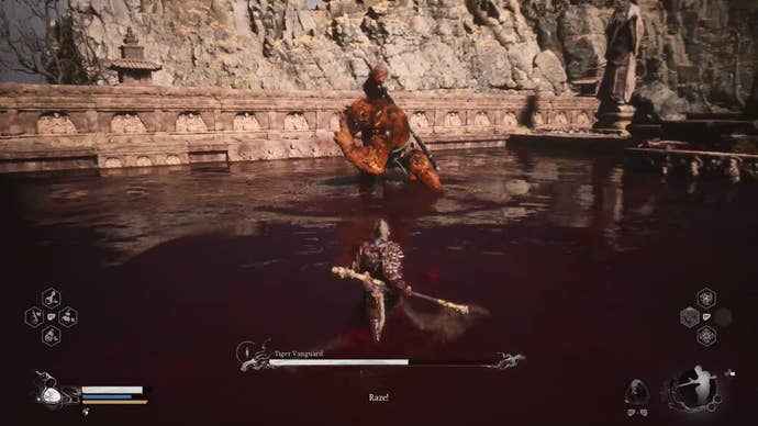 Tiger Vanguard readies sword stance