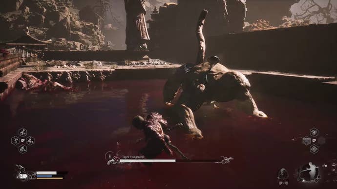 Tiger Vanguard on all fours turns to stone