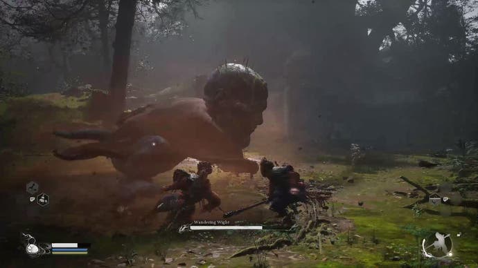 Perfect dodging Wandering Wight's attack and leaving behind an afterimage