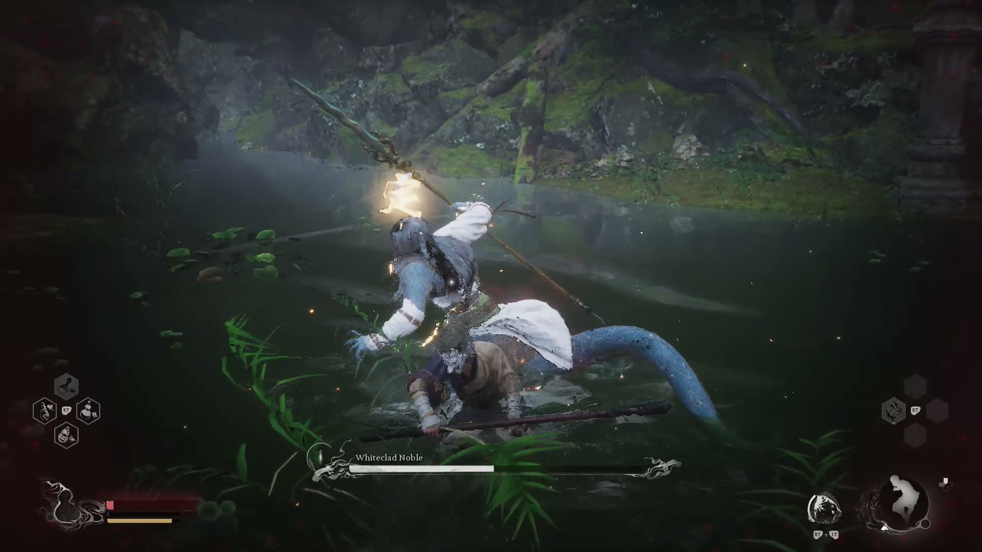 Destined One uses Immobilize spell on Whiteclad Noble