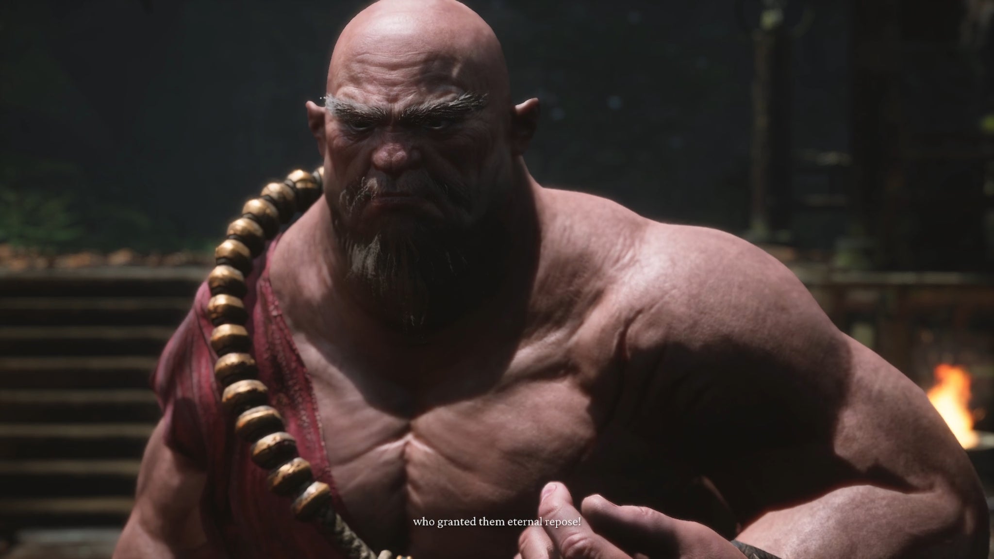 A close-up of the Black Wind King speaking and gesturing towards the camera in Black Myth: Wukong. - 14