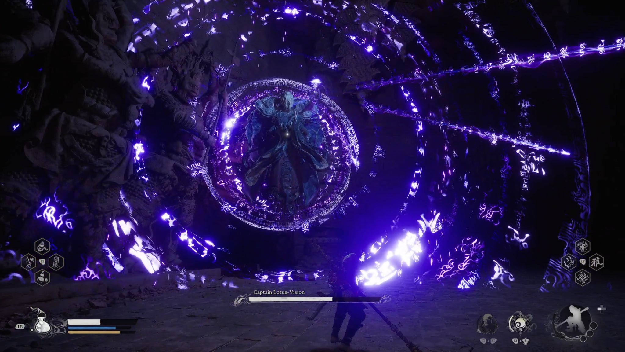 A screenshot of the Captain Lotus-Vision boss in Chapter 3 of Black Myth: Wukong. - 8