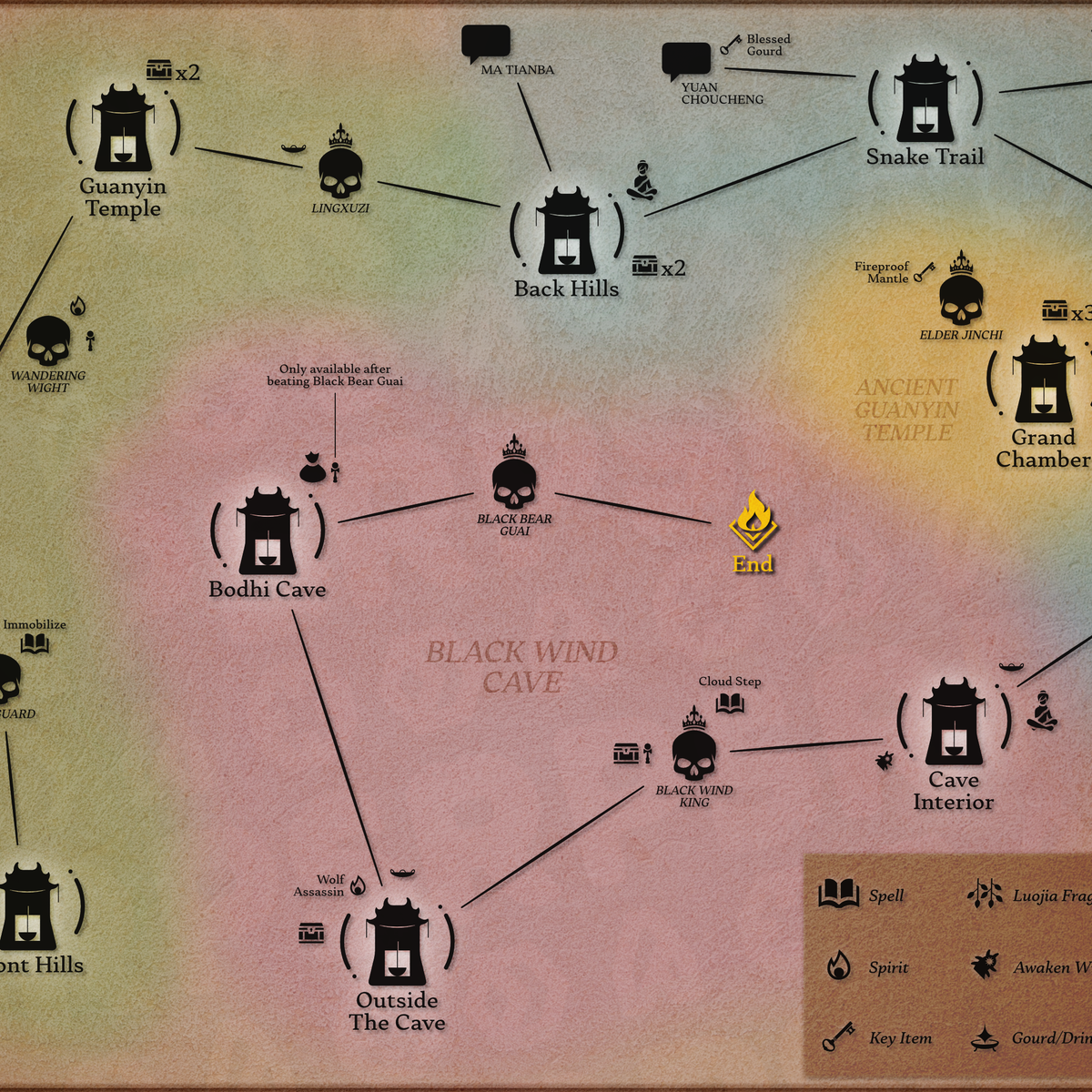 Black Myth Wukong Chapter 1 map | Rock Paper Shotgun