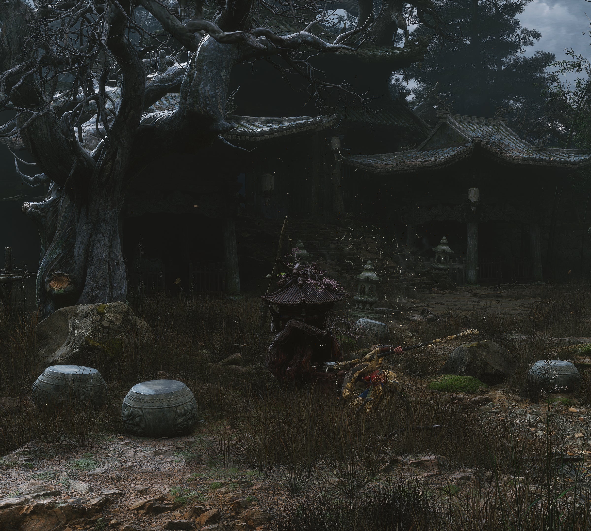 The player in Black Myth: Wukong stands next to a Keeper&rsquo;s Shrine in Chapter 1.
