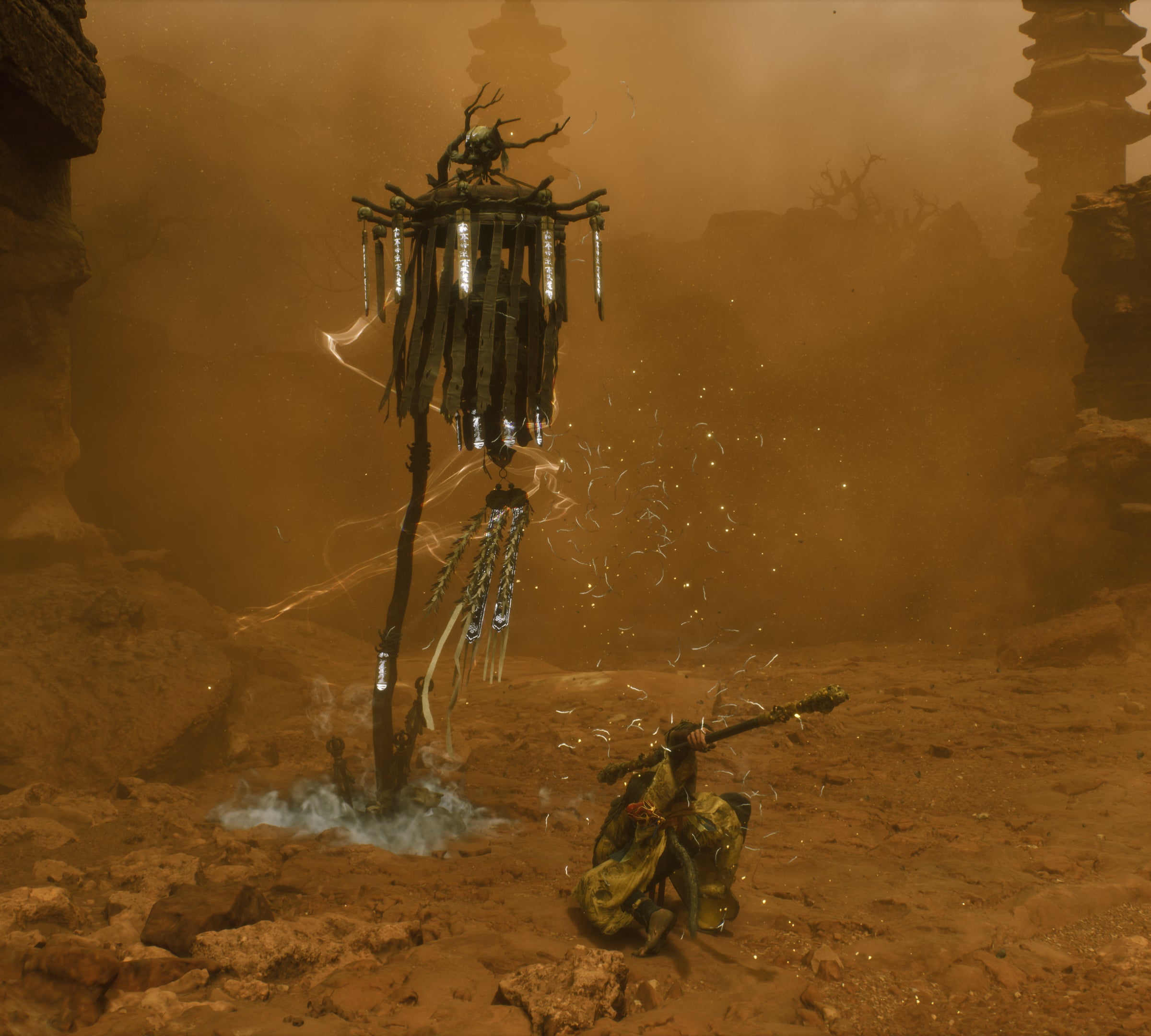 The player in Black Myth: Wukong stands next to a Keeper&rsquo;s Shrine in Chapter 2.