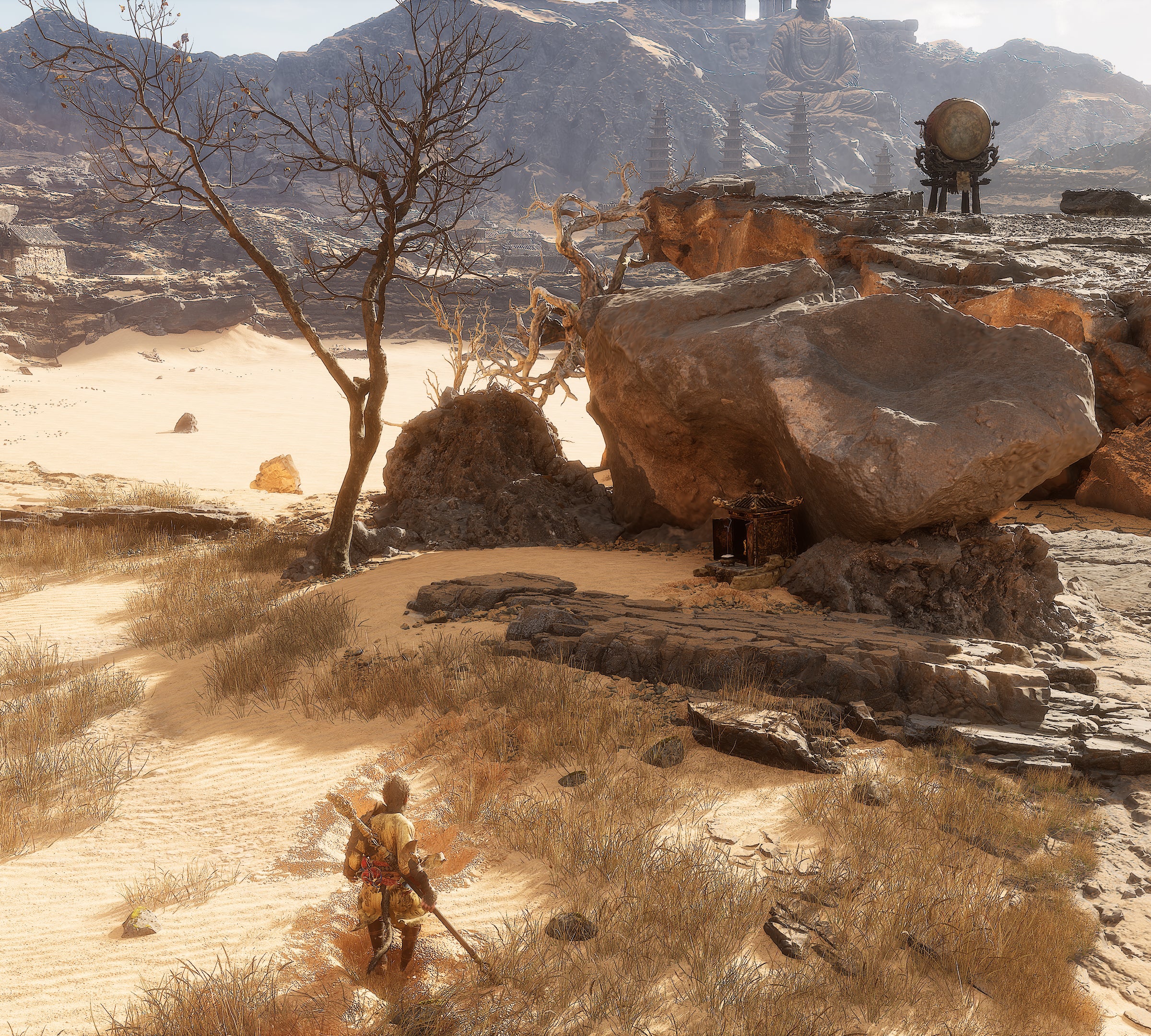 The player in Black Myth: Wukong stands next to a Keeper&rsquo;s Shrine in Chapter 2.