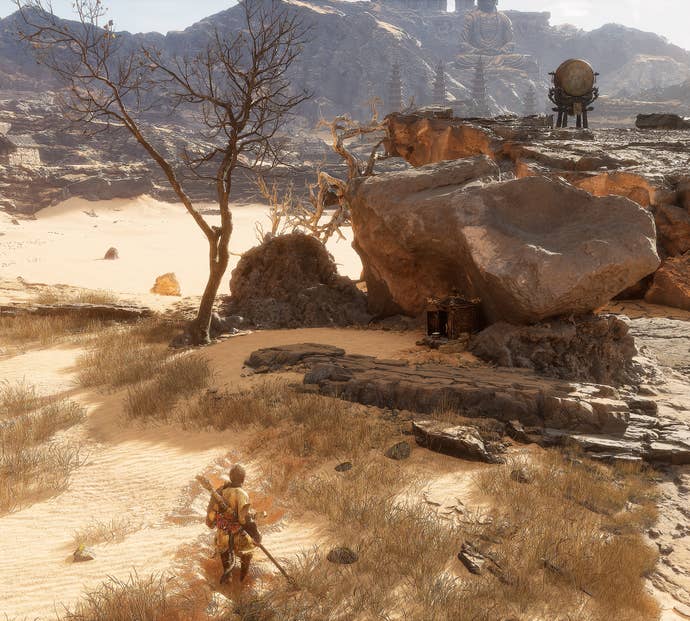 The player in Black Myth: Wukong stands next to a Keeper’s Shrine in Chapter 2.