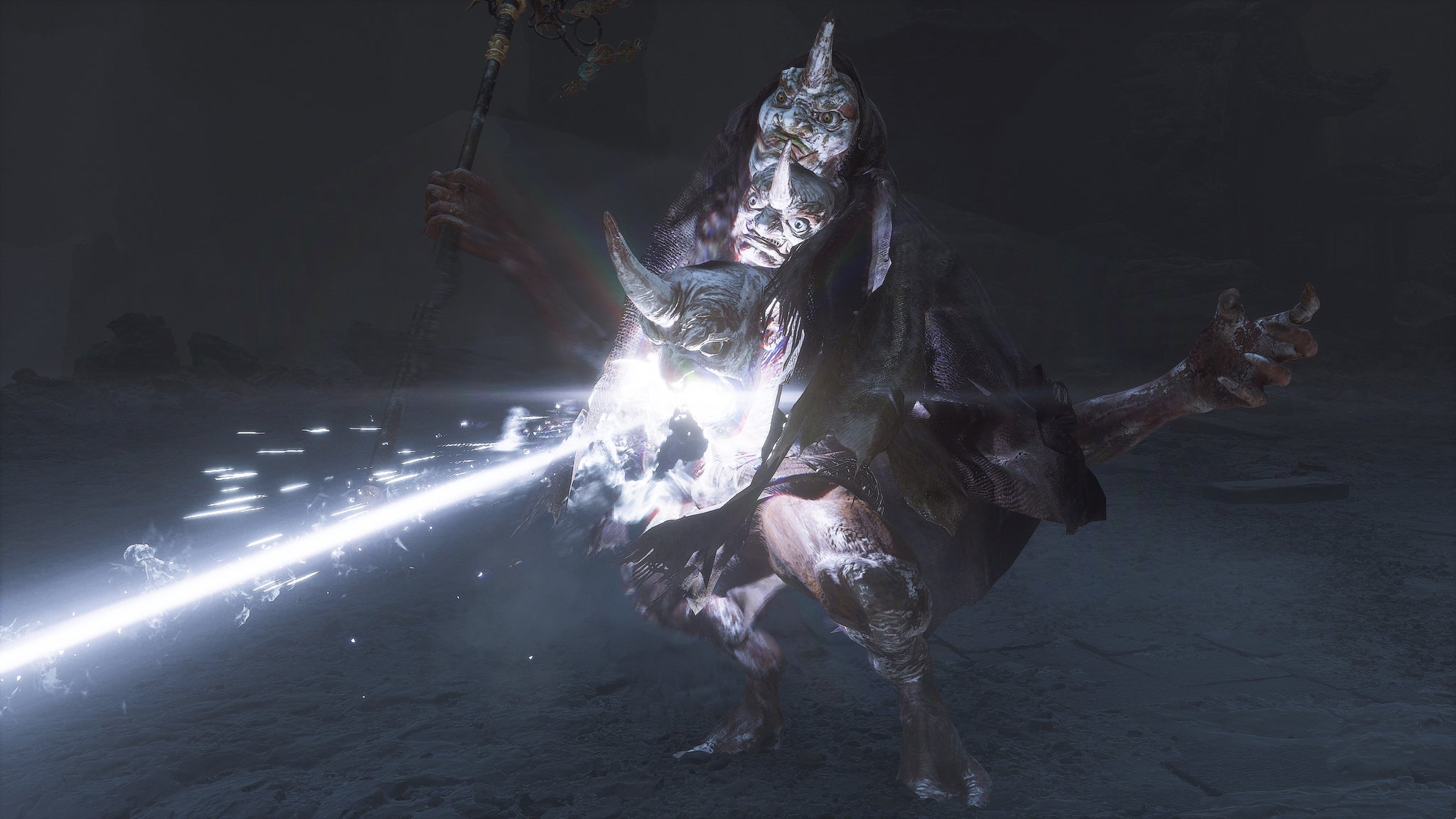 A screenshot of the Misty Cloud and Cloudy Mist bosses in Chapter 5 of Black Myth: Wukong. - 10