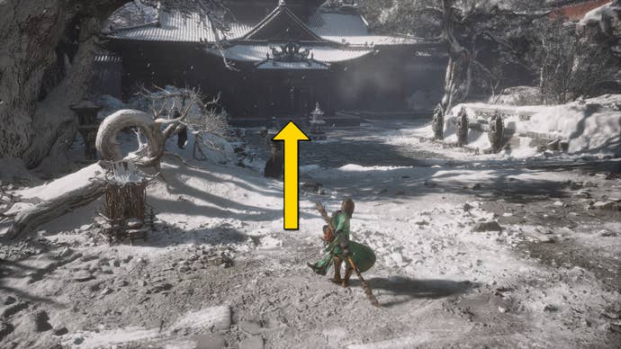 The player in Black Myth: Wukong follows the path to the Non-Void boss in the New Thunderclap Temple in Chapter 3.