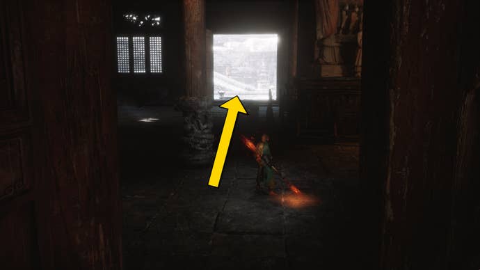 The player in Black Myth: Wukong follows the path to the Non-Void boss in the New Thunderclap Temple in Chapter 3.