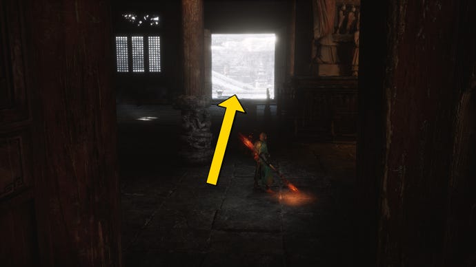 The player in Black Myth: Wukong follows the path to the Non-Void boss in the New Thunderclap Temple in Chapter 3.